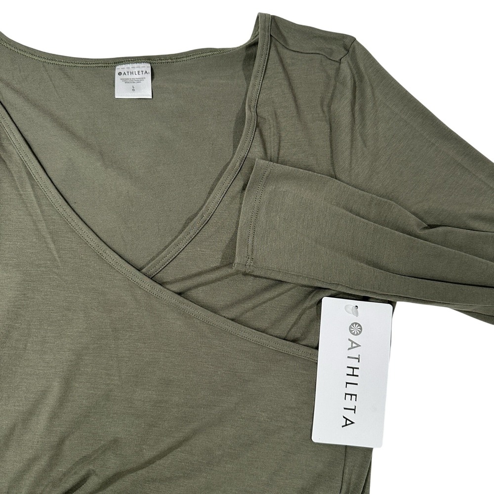 Athleta Wrap Shirt Women's Large Green NEW With‎ Tags
